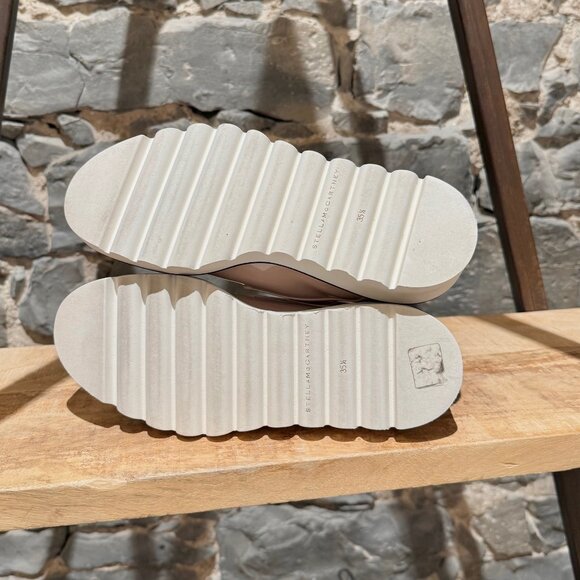 Stella McCartney Pink Patent Faux Leather Monk Strap Platform Shoes - Picture 7 of 11